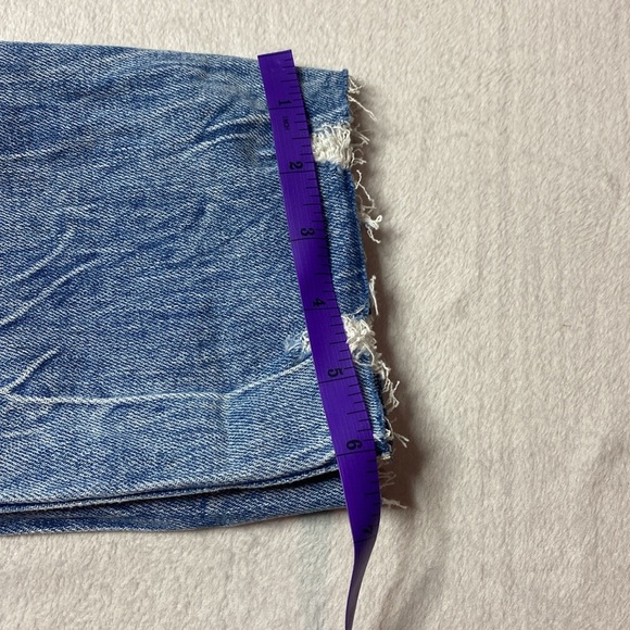 NWT Blank NYC Distressed high rise wide flare blue Jeans size 24 - Picture 11 of 12